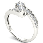 Yaffie 2-Stone Diamond White Gold Engagement Ring, 5/8ct Total Weight