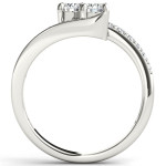 Yaffie 2-Stone Diamond White Gold Engagement Ring, 5/8ct Total Weight