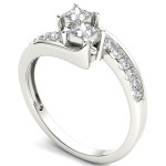 The Two-Stone Diamond Engagement Ring by Yaffie in White Gold, featuring 5/8ct Total Diamond Weight.