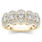 Radiant Yaffie Gold Diamond Halo Ring - 1 1/10ct TDW