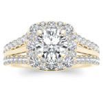 Glimmering Brilliance: Yaffie Gold 1.5ct Diamond Halo Ring