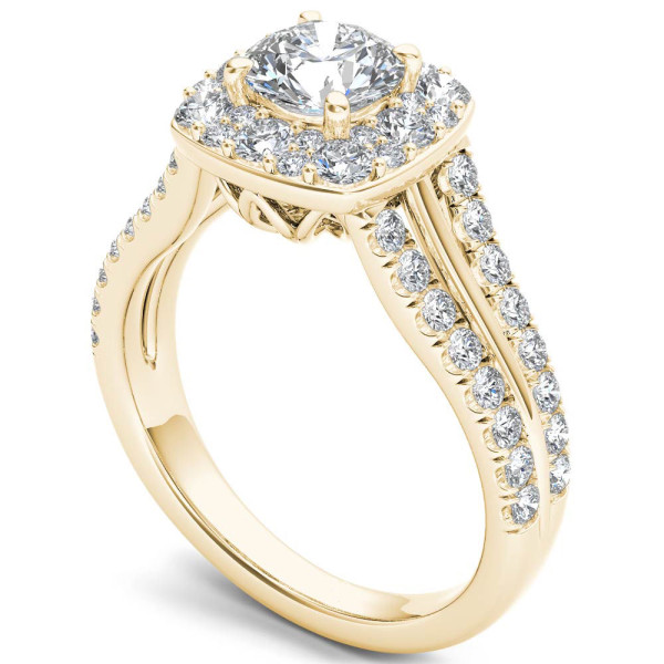 Glimmering Brilliance: Yaffie Gold 1.5ct Diamond Halo Ring