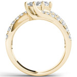 Golden Two-Stone Diamond Proposal Ring with 1.5ct Total Weight