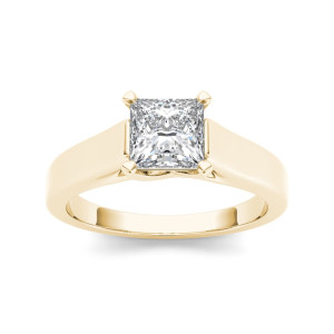 Yaffie Gold Princess Diamond Solitaire Ring, 1.25ct Total Diamond Weight