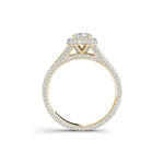 Sparkling Yaffie Gold Diamond Engagement Ring with Split-Shank and Halo (1 1/4ct TDW)
