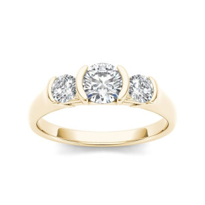 Celebrate Love with Yaffie Gold 1.25ct TDW Diamond Trilogy Anniversary Ring!