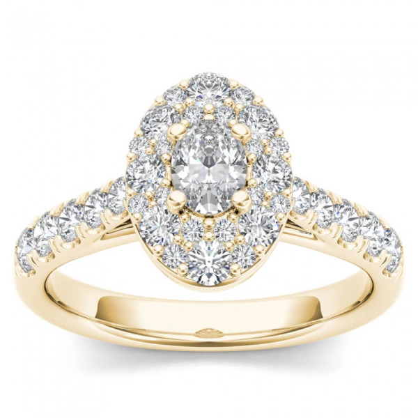 Yaffie Oval Diamond Halo Engagement Ring - A Stunning 1 1/4ct TDW