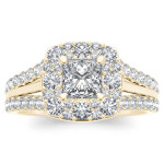 Diamond Halo Ring by Yaffie Gold with a 1 ct. TDW