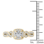 Sparkling Yaffie Gold Halo Diamond Engagement Ring with 1/2ct Total Diamond Weight