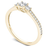 Golden Yaffie with 0.5ct Trio of Diamonds - Celebrating Three Years Together