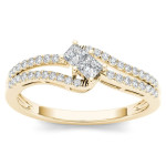 Sparkling Yaffie 1/3ct TDW Double Diamond Engagement Ring