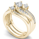 Golden Yaffie Bridal Set with 1 Carat TDW Diamond