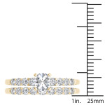 One-Band Yaffie Gold Engagement Ring Set, Featuring a Classic 1ct TDW Diamond