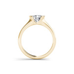 Golden Yaffie 1ct TDW Engagement Ring with Half-Bezel Diamond
