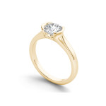 Golden Yaffie 1ct TDW Engagement Ring with Half-Bezel Diamond