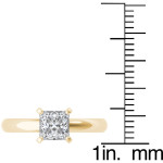 1ct TDW Diamond Princess Cut Solitaire Engagement Ring in Yaffie Gold