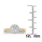 Sparkling Yaffie Gold Diamond Halo Engagement Ring – 1ct TDW & Classic Scalloped Design.