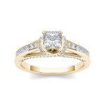 The Yaffie Gold Princess-cut Diamond Engagement Ring with a stunning 1ct TDW.