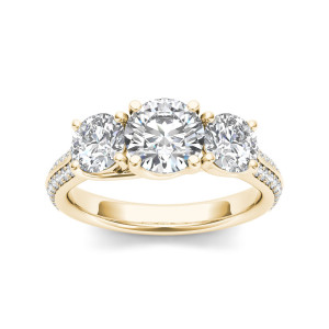 Anniversary Bliss Three-Stone Diamond Ring by Yaffie Gold – 2.25ct TDW