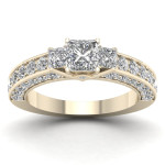 Yaffie Royal Promise: 2 2/5ct TDW Diamond Princess-cut Engagement Ring in Gold