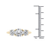 Golden Yaffie 3-stone Diamond Ring with 2 Carat Total Diamond Weight