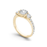 Celebrate Your Love with 2 Carats of Diamonds in Yaffie Gold Three-Stone Anniversary Ring