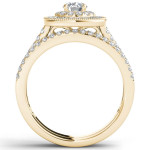 Yaffie Gold Diamond Double Halo Bridal Ring Set (3/4ct TDW)