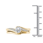 Radiant Yaffie Gold Engagement Ring with 5/8ct TDW Diamonds in Classic Bypass Design