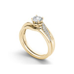 Gold Bypass Ring with Timeless 5/8ct Diamonds by Yaffie