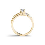 Gold Bypass Ring with Timeless 5/8ct Diamonds by Yaffie