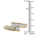Yaffie Gold Two-Stone Diamond Engagement Ring, 5/8ct Total Diamond Weight