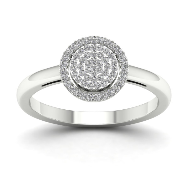 Dazzling Yaffie Diamond Halo Engagement Ring with 1/6ct TDW