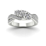 Diamond Trio Engagement Ring with 1ct Total Weight by Yaffie