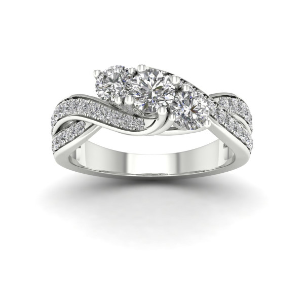 Diamond Trio Engagement Ring with 1ct Total Weight by Yaffie