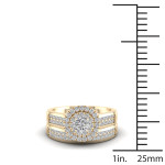 Diamond Double Halo Bridal Ring by Yaffie - 1ct Total Weight