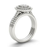 Yaffie 0.75ct Ensemble of Sparkling Diamonds in Halo Design for Bride