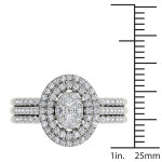 Yaffie Cluster Halo Bridal Set with 3/4ct TDW