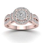 The Yaffie Diamond Halo Engagement Ring - Sparkle with 3/4ct TDW