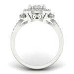Sparkling Yaffie Diamond Halo Engagement Ring with 3/4ct TDW