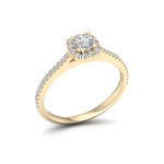 Diamond-Studded Yaffie Engagement Ring with a Halo