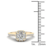 Dazzling Yaffie Halo Diamond Engagement Ring with 5/8ct TDW