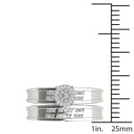 Yaffie Sparkling Diamond Cluster Engagement Ring Set in S925 Sterling Silver