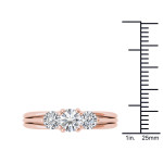 1ct TDW Yaffie Gold Diamond Three-Stone Anniversary Ring