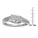 Sterling Silver Yaffie Promise Ring with Dual Diamond Stones
