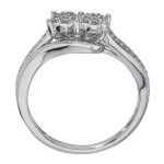 Sterling Silver Yaffie Promise Ring with Dual Diamond Stones
