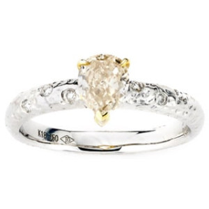 Radiant Hope: Yaffie Diamonds 7/8ct TDW Two-tone Gold Ring with Fancy Light Yellow Diamond