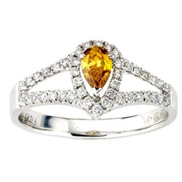 Go Bold and Support a Cause: Yaffie White Gold Orange Diamond Ring with 5/8ct TDW