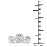 Heart-Shaped Yaffie Bridal Set: 1/4ct TDW White Diamonds in White Gold