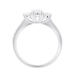 Elegant 1ct TDW Round Diamond 3-Stone Engagement Ring in Yaffie White Gold.
