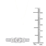 Elegant 1ct TDW Round Diamond 3-Stone Engagement Ring in Yaffie White Gold.